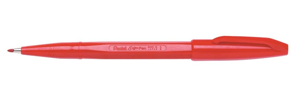 Pentel Sign Pen - Red, Pack of 12