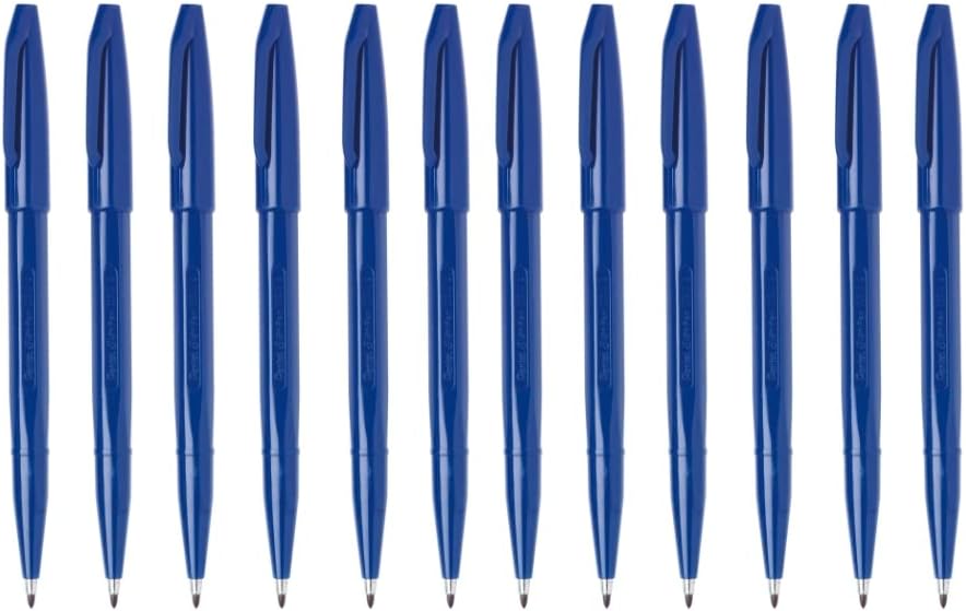 Pentel Sign Pen Fine Azul 12pieza(s) pluma estiligráfica - Pluma estilográficas (Azul, Fine, Azul, Tinta con base de agua, 2 mm, 12 pieza(s))
