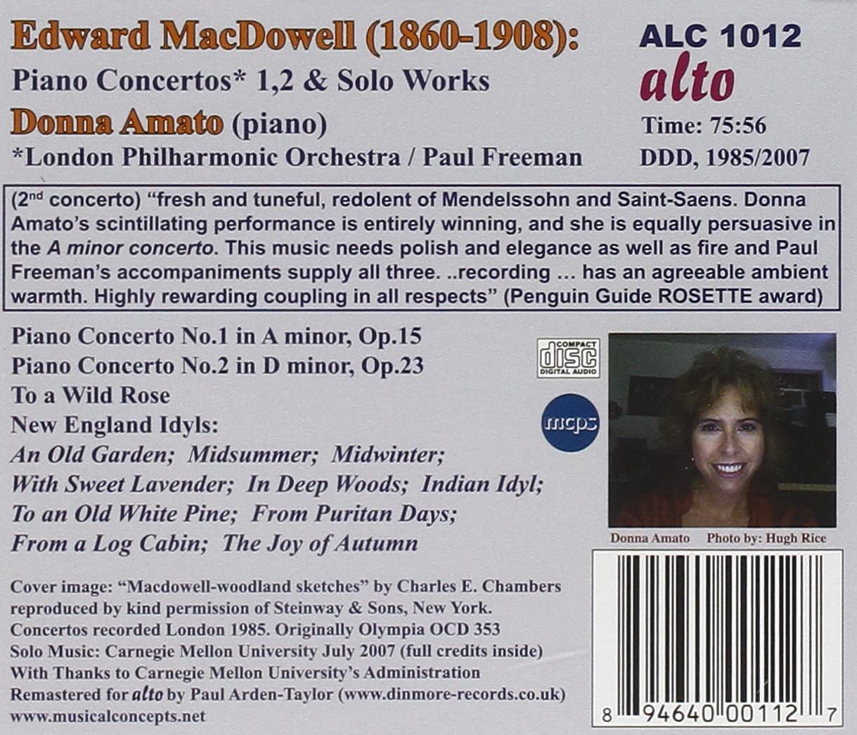 MacDowell: Piano Concertos 1 & 2/New England Idyls/To a Wild Rose