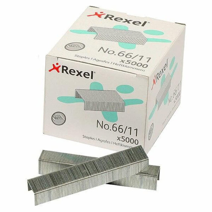 Rexel No.66/11 mm Heavy Duty Staples, For Stapling up to 70 Sheets, Use with the Rexel Giant and Goliath Staplers, Box of 5000, 6070