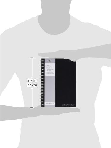 Pukka Pads Poly Jotta - Cuaderno de espiral doble (3 unidades, A5, 160 hojas microperforadas, 80 g/m², raya de 8 mm, con cierre elástico, tapa de polipropileno