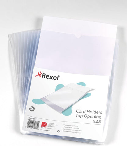 Rexel Card Holders Clear A4 (25 Pack