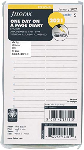 Filofax Personal Day Per Page Appointmen