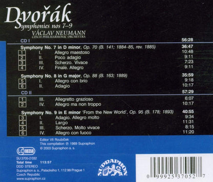 Symphonies Nos. 7 - 9 (Neumann, Czech Po)