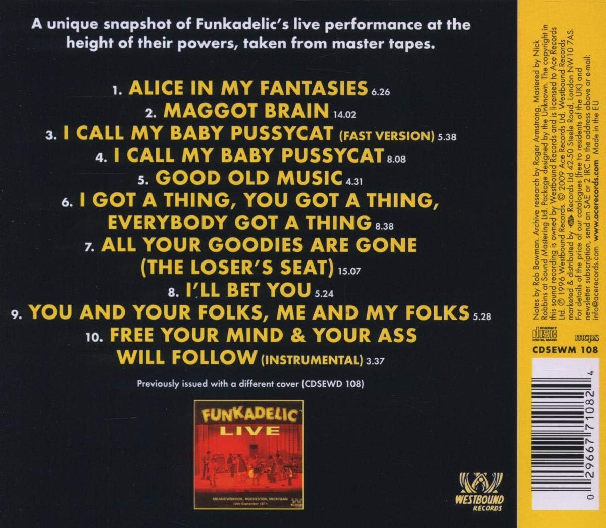 Live: MEADOWBROOK, ROCHESTER, MICHIGAN 12 September 1971