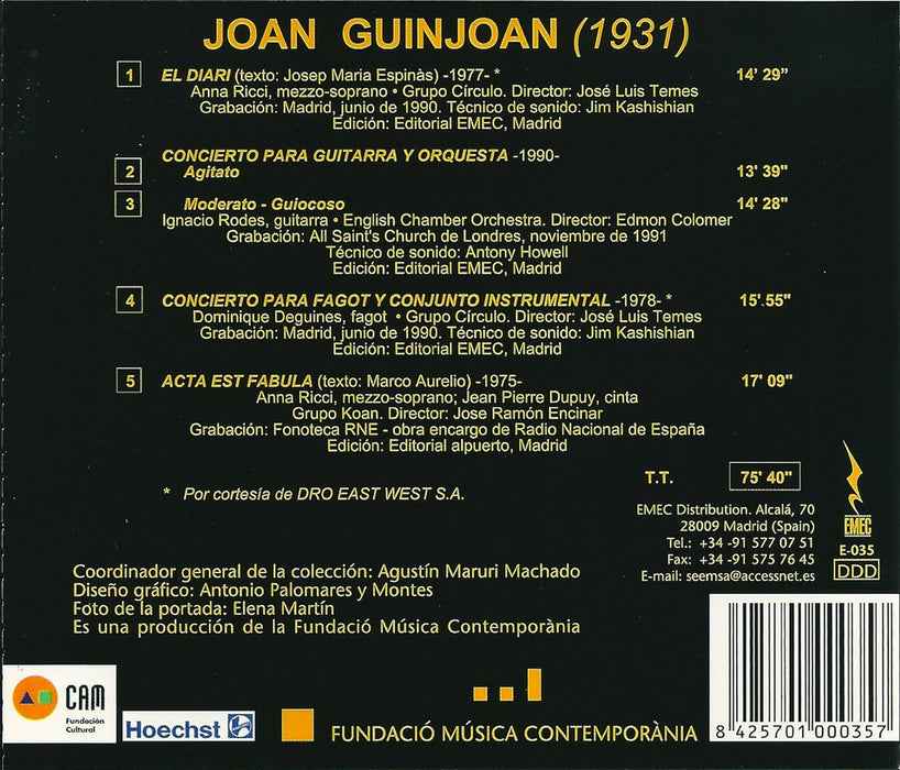 Joan Guinjoan-Spanish Composers Of Today Vol. 3