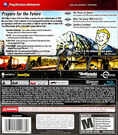 Fallout 3 Game of the Year Edition(PS3 輸入版　北米）