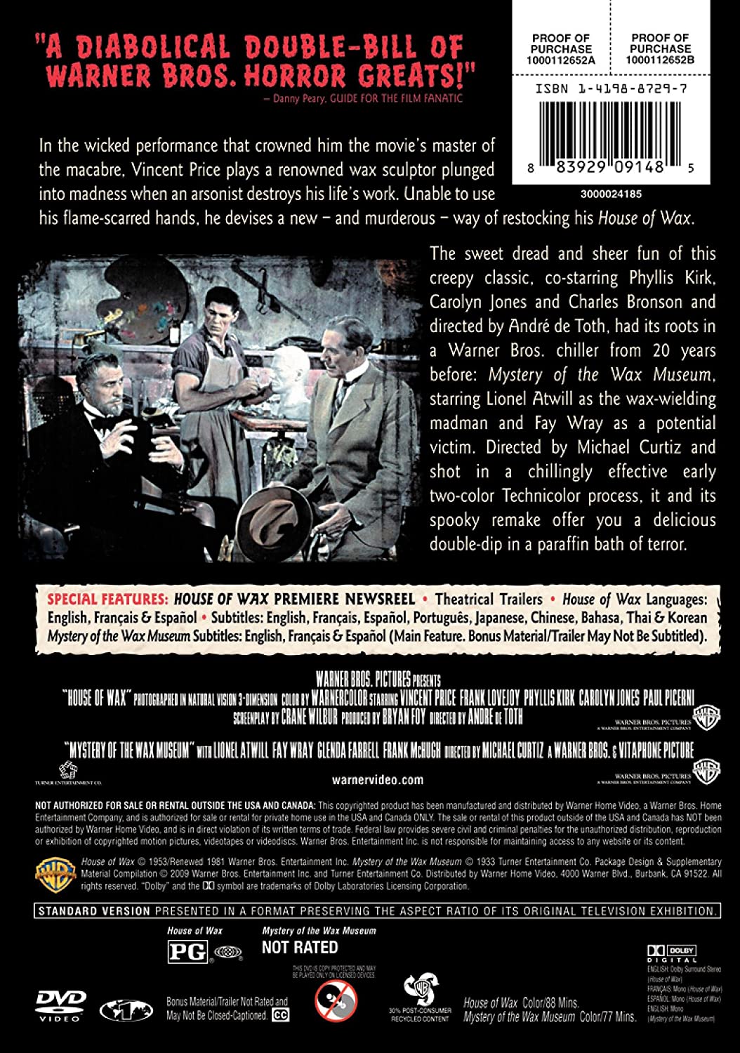 House Of Wax (1953) / (Full Dub Sub Dol Ecoa Rpkg)