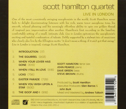 Scott Hamilton Quartet Live in London