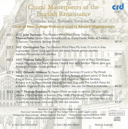 Choral Masterpieces of the English Renaissance