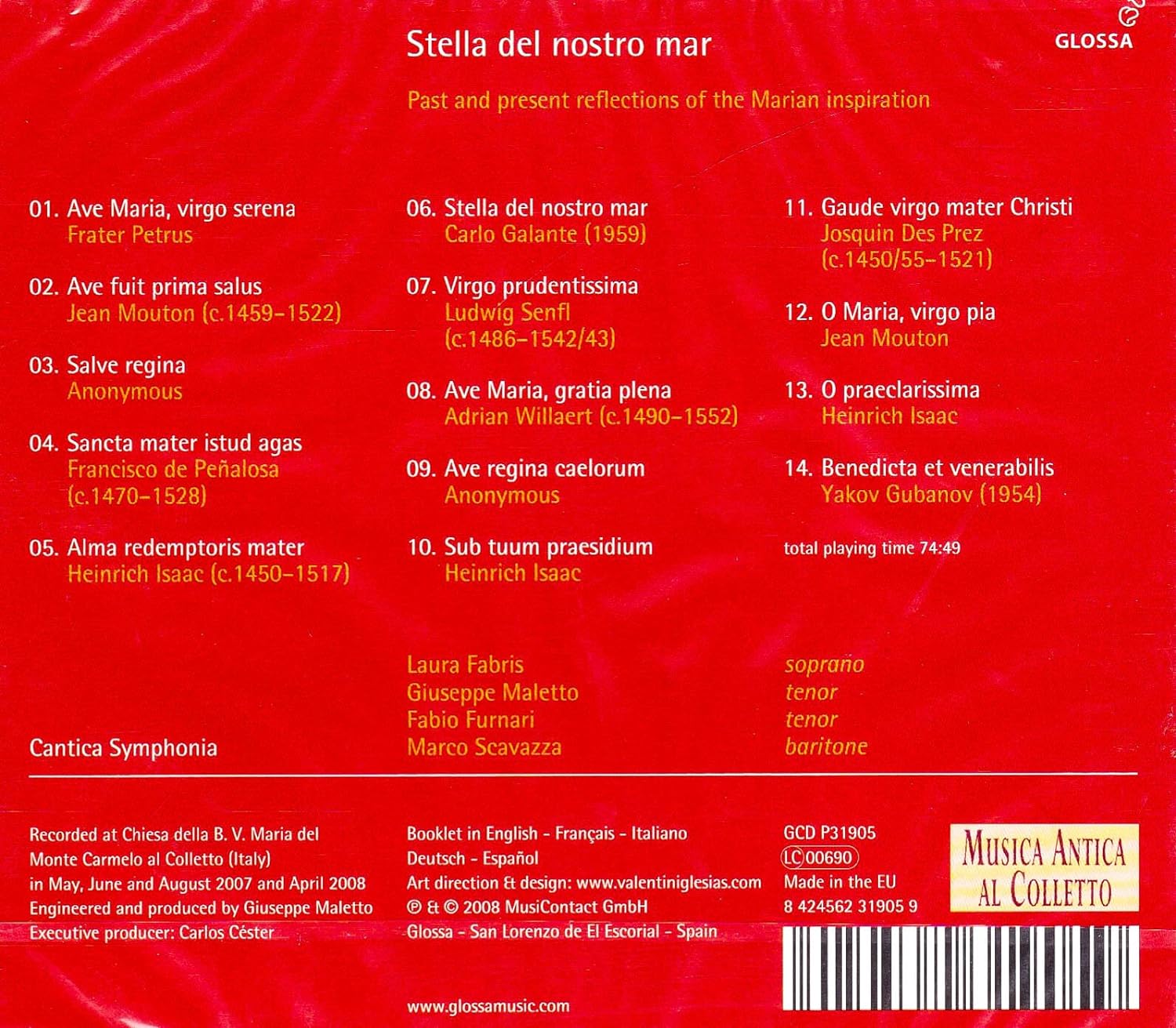 Stella Del Nostro Mar (Cantica Symphonia, Maletto)