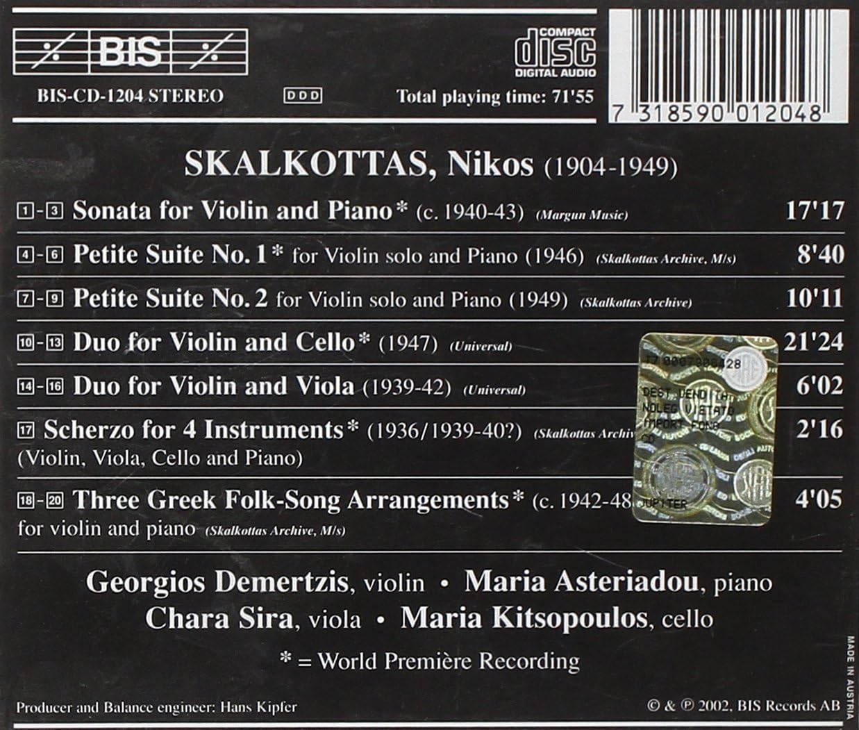 Duos With Violin (Demertzis, Asteriadou, Sira, Kitsopoulos)