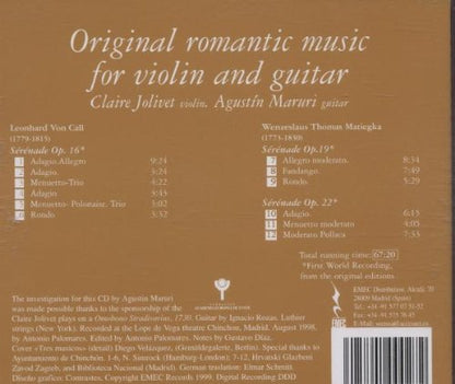Original Romantic Music For Violin And Guitar
