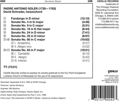 Fandango, Seven Sonatas (Schrader)