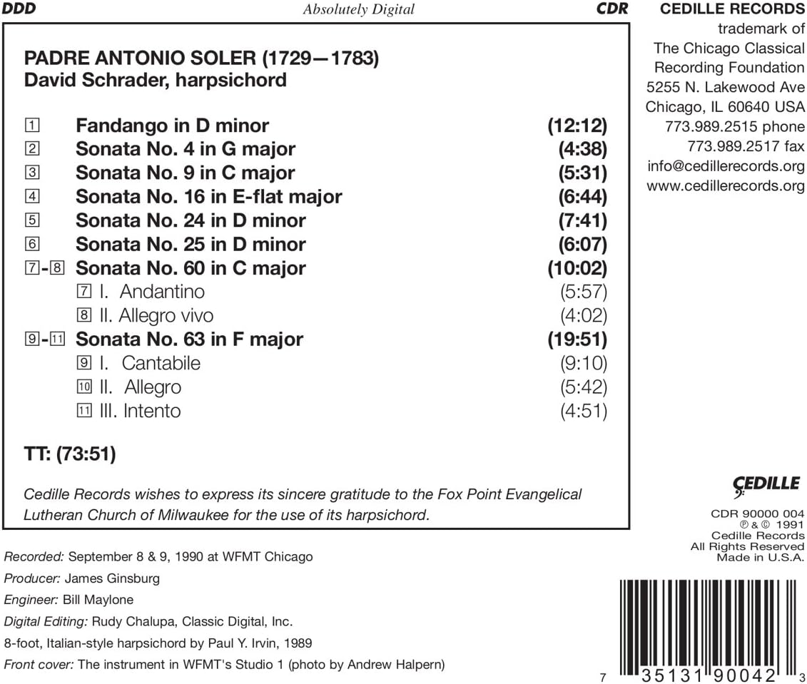 Fandango, Seven Sonatas (Schrader)