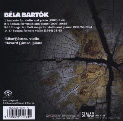 Music for Solo Violin and Violin and Piano (Batnes, Gimse)