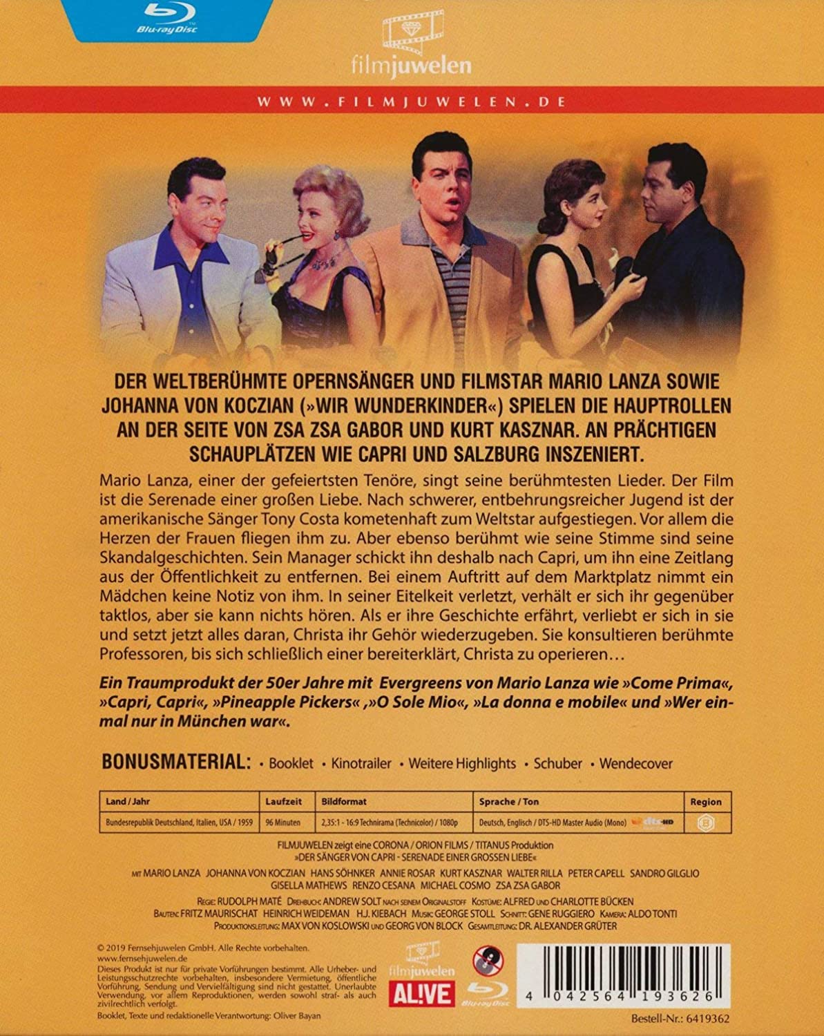Der Sänger von Capri - Serenade einer großen Liebe (Filmjuwelen)