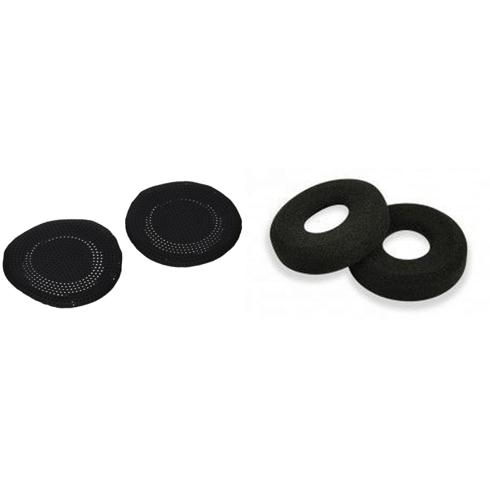 Plantronics 89862-01 Replacement Ear Pads for Blackwire C3220/ C315.1/ C325.1-2Pcs, Leatherette & 88225-01 headphone pillows, Black + headphone pillows