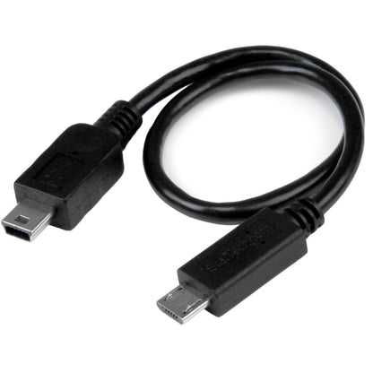 StarTech.com 8in USB OTG Cable - Micro USB to Mini USB - M/M - USB OTG Mobile Device Adapter Cable - 8 inch (UMUSBOTG8IN), Black Black 8 Inch Micro USB to Mini USB Cable