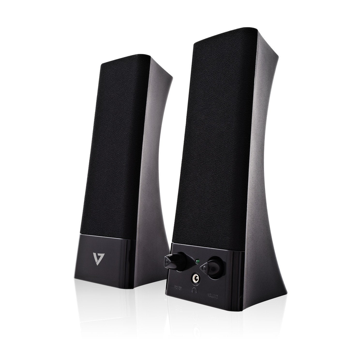 V7 Speakers Subwoofers & Accessories USB 2.0 Stereo Speaker (SP2500-USB-6N), Black