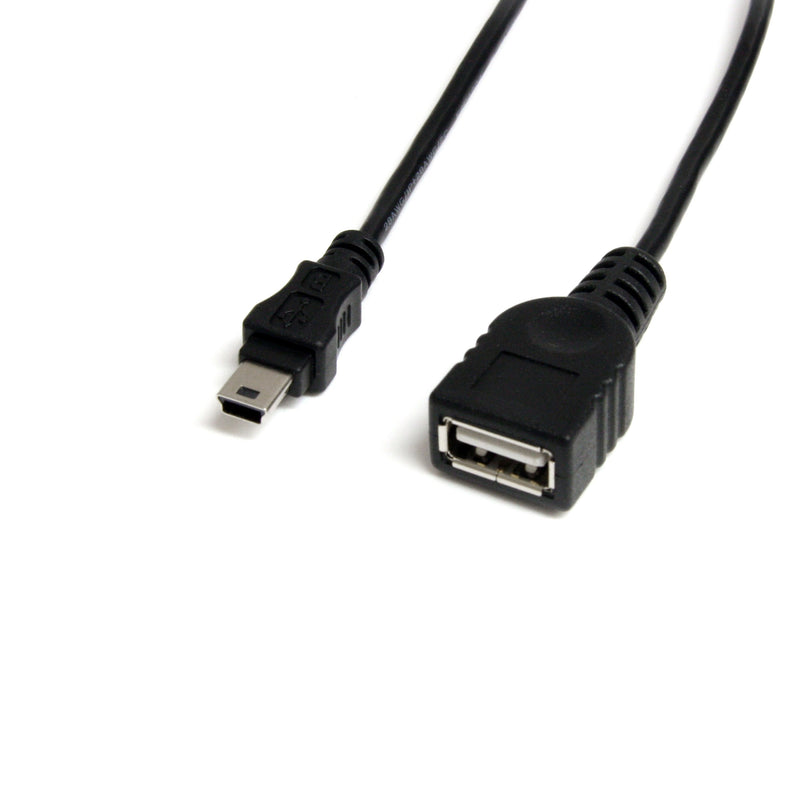 StarTech.com Câble Mini USB 2.0 de 30cm - Cordon USB A vers Mini B - Femelle / Mâle - Noir (USBMUSBFM1