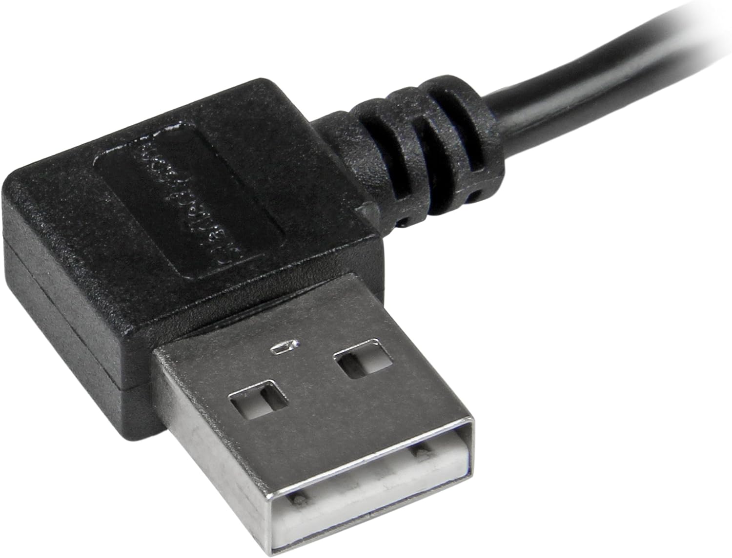 StarTech.com 1m 3 ft Micro-USB Cable with Right-Angled Connectors - M/M - USB A to Micro B Cable - 3ft Right Angle Micro USB Cable (USB2AUB2RA1M), Black