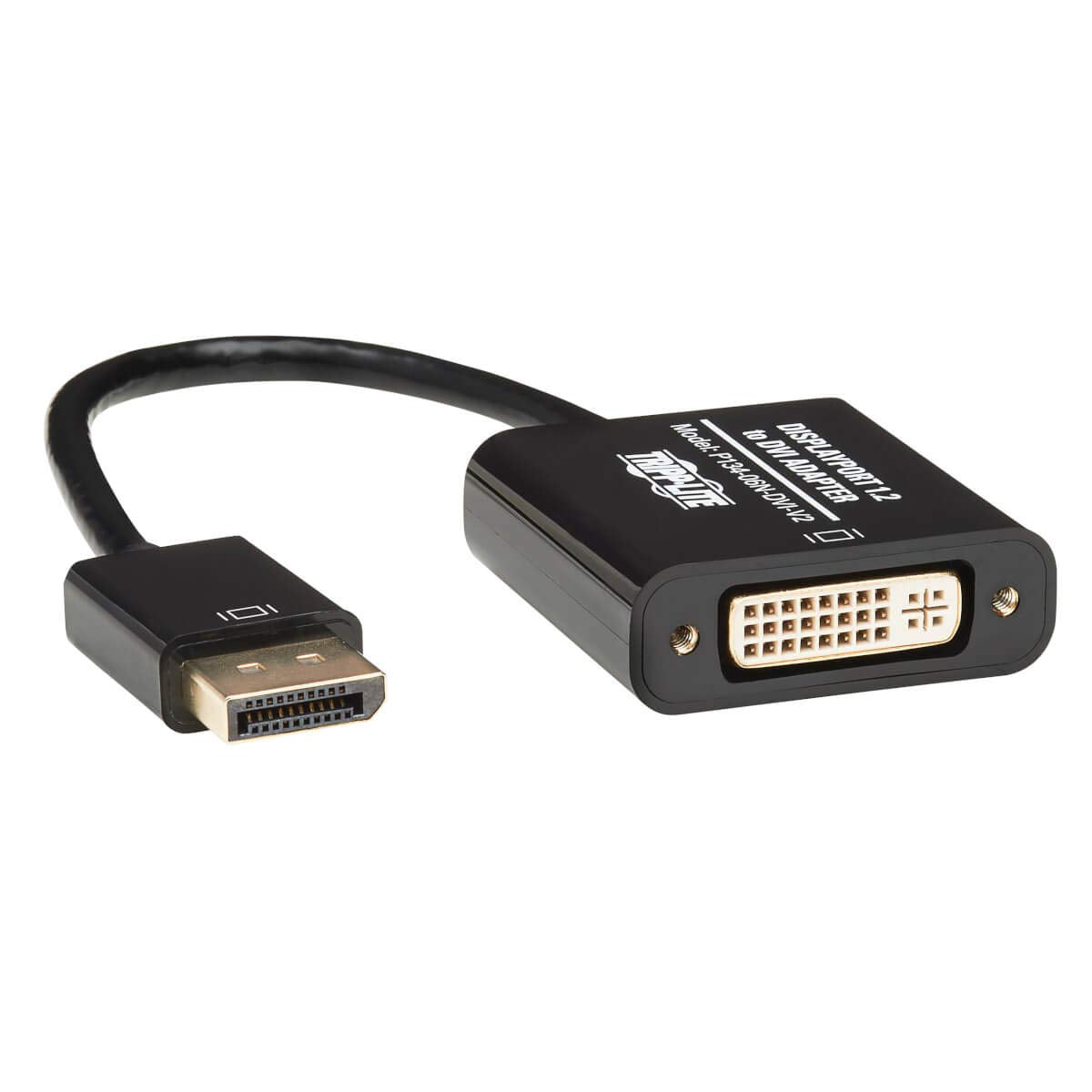 Tripp Lite DisplayPort to DVI Active Adapter Cable Video Converter Displayport 1.2 DP2DVI 6in (P134-06N-DVI-V2), Black DP 1.2 to DVI Active