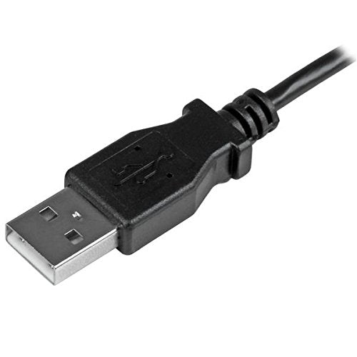 StarTech.com 1m 3 ft Micro-USB Charge-and-Sync Cable - Left-Angle Micro-USB - M/M - USB to Micro USB Charging Cable - 30/24 AWG (USBAUB1MLA