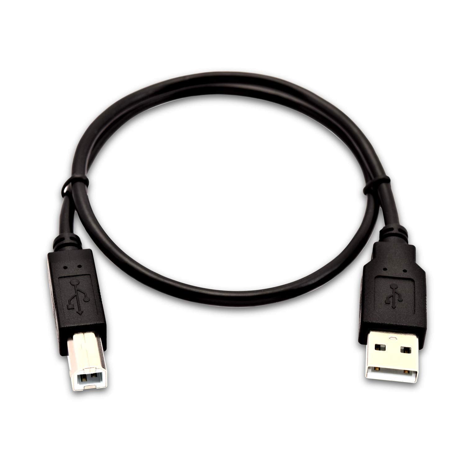 V7 USB A (male) to USB B (male), 0.5 m (1.6 ft) - Black - USB Cables (0.5 m (1.6 ft) - Black, 0.5 m, USB A, USB B, 1.0, 480 Mbps, Black