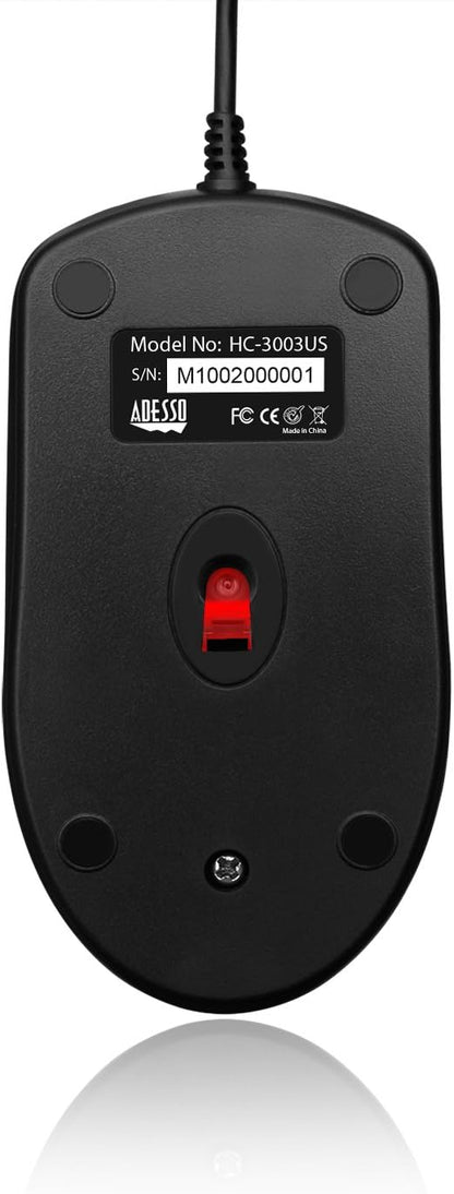 ADESSO HC-3003US 3BTN OPTICAL WHEEL MOUSE USB 5M CLICKS KEY BUILT-IN SCROLL WHEEL