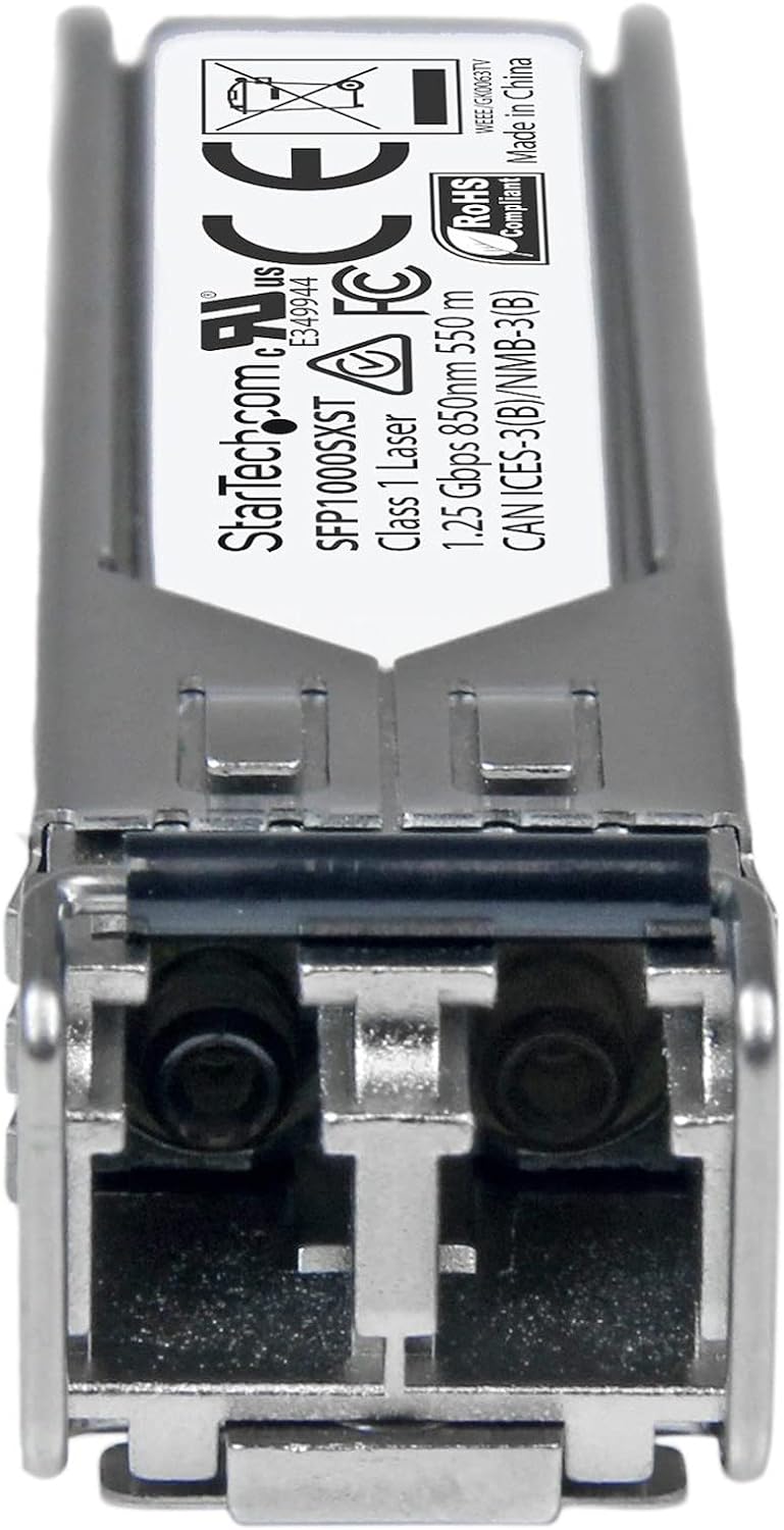 StarTech.com MSA Uncoded Compatible SFP Module - 1000BASE-SX - 1GbE Multi Mode Fiber (MMF) Optic Transceiver - 1GE Gigabit Ethernet SFP - LC 550m - 850nm - DDM (SFP1000SXST