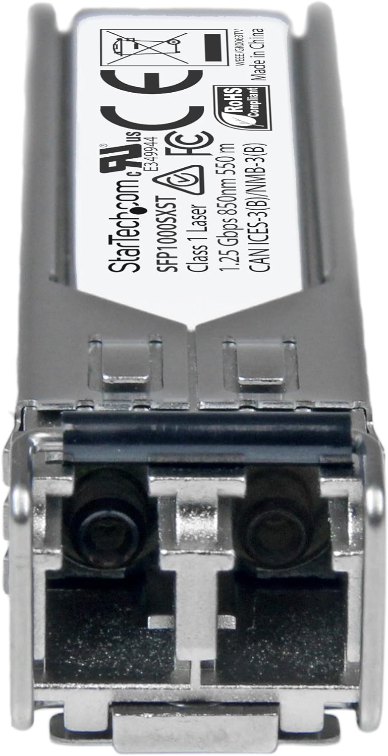 StarTech.com MSA Uncoded Compatible SFP Module - 1000BASE-SX - 1GbE Multi Mode Fiber (MMF) Optic Transceiver - 1GE Gigabit Ethernet SFP - LC 550m - 850nm - DDM (SFP1000SXST