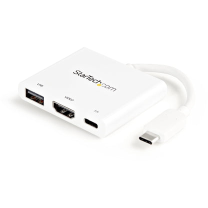 StarTech.com USB-C to HDMI Adapter - White - 4K 30Hz - Thunderbolt 3 Compatible - with Power Delivery (USB PD) - USB C Dongle (CDP2HDUACPW