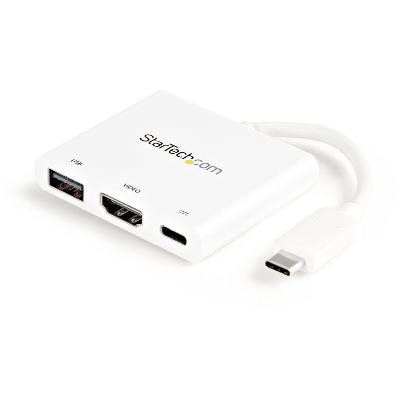 StarTech.com USB-C to HDMI Adapter - White - 4K 30Hz - Thunderbolt 3 Compatible - with Power Delivery (USB PD) - USB C Dongle (CDP2HDUACPW