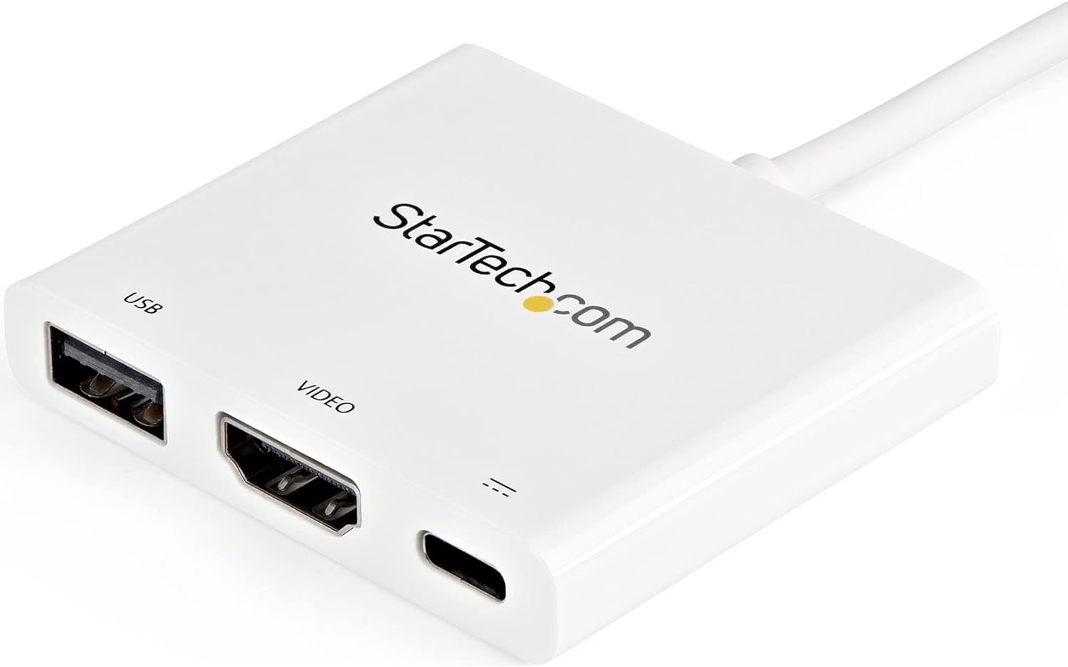 StarTech.com USB-C to HDMI Adapter - White - 4K 30Hz - Thunderbolt 3 Compatible - with Power Delivery (USB PD) - USB C Dongle (CDP2HDUACPW