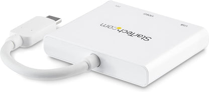 StarTech.com USB-C to HDMI Adapter - White - 4K 30Hz - Thunderbolt 3 Compatible - with Power Delivery (USB PD) - USB C Dongle (CDP2HDUACPW
