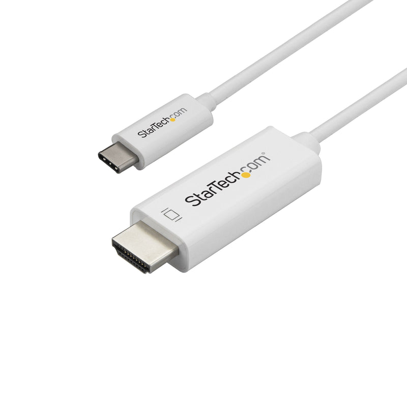 StarTech.com (2m/6.6ft) USB C to HDMI Cable - 4K 60Hz USB Type C to HDMI 2.0 Video Adapter Cable - Thunderbolt 3 Compatible - Laptop to HDMI Monitor/Display - DP 1.2 Alt Mode HBR2 White (CDP2HD2MWNL) 6.6 feet