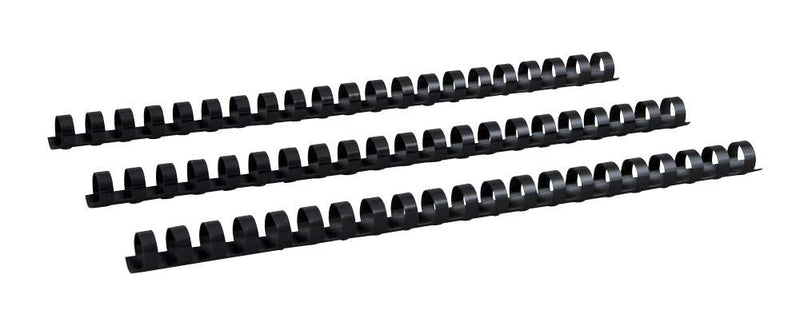 Renz Plastic Binding Combs US Division, 21 Rings for DIN A4, Diameter 14 mm Black