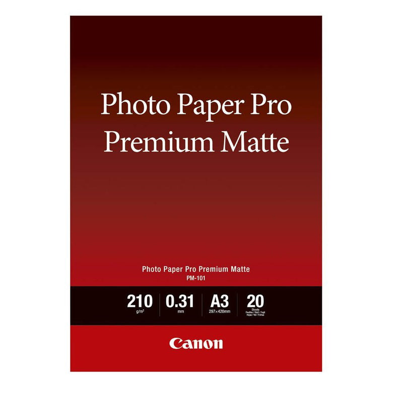 Canon Pro Premium PM-101 - Smooth matte - 310 micron - A3 (297 x 420 mm) - 210 g/m² - 20 sheet(s) photo paper - for PIXMA PRO-1, PRO-10, PRO-100