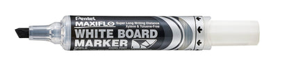 Pentel Maxiflo Dry Wipe Chisel Tip Marker - Black (Pack of 12