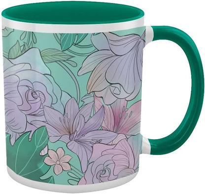Aladdin (Floral Jasmine) Green Inner Coloured Mug