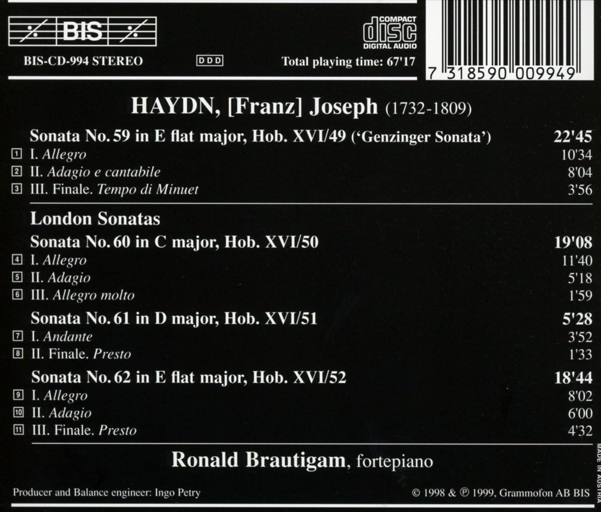 Complete Solo Keyboard Music/ronald Brautigam