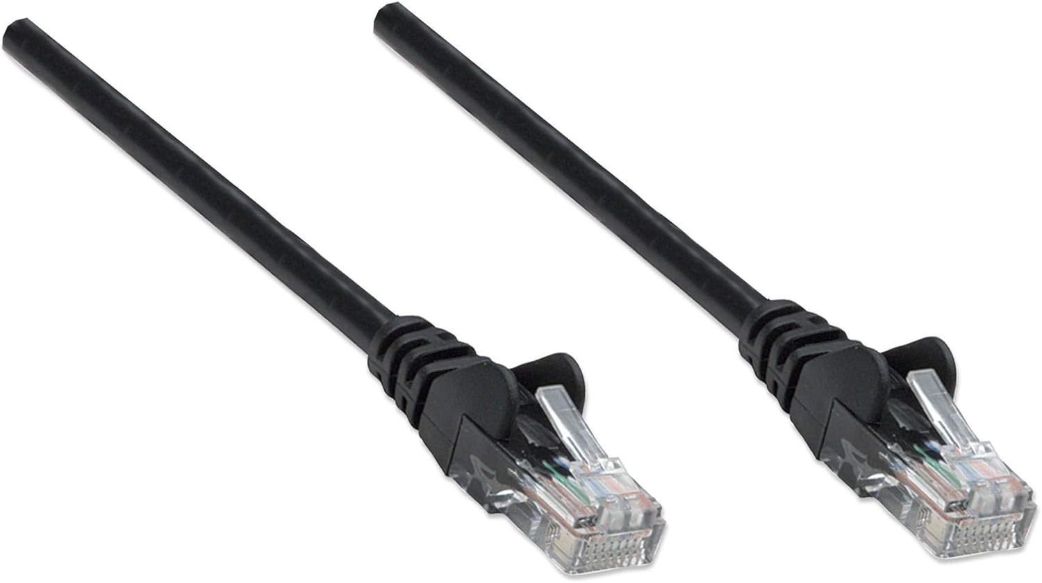 Intellinet Network Patch Cable, Cat5e, 1m, Black, CCA, U/UTP, PVC, RJ45, Gold Plated Contacts, Snagless, Booted, Polybag 1 m Cat5e, U/UTP, CCA Black