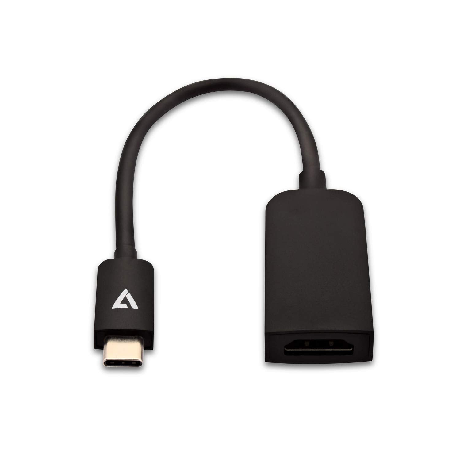 V7 USB C (m) to HDMI (h), slim, black, video cable adapter (USB C, HDMI type A (standard), plug, 3840 x 2160, 60 Hz