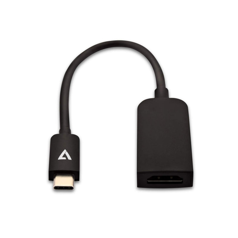 V7 USB C (m) to HDMI (h), slim, black, video cable adapter (USB C, HDMI type A (standard), plug, 3840 x 2160, 60 Hz
