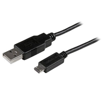 StarTech.com 0.5m Mobile Charge Sync USB to Slim Micro USB Cable - Phones & Tablets - A to Micro B M/M - Thin Micro USB Charging Cable (USBAUB50CMBK