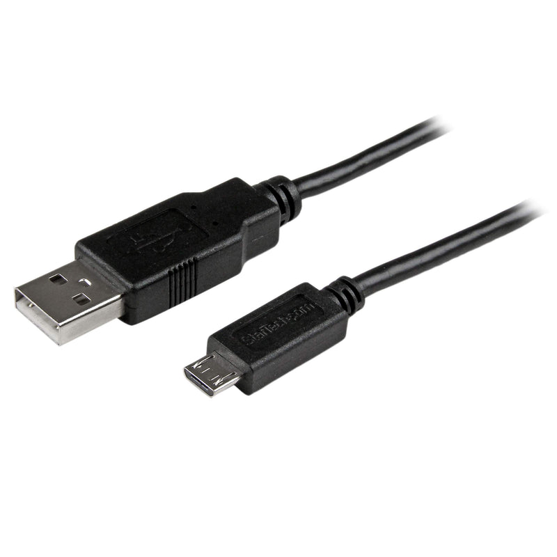 StarTech.com 0.5m Mobile Charge Sync USB to Slim Micro USB Cable - Phones & Tablets - A to Micro B M/M - Thin Micro USB Charging Cable (USBAUB50CMBK