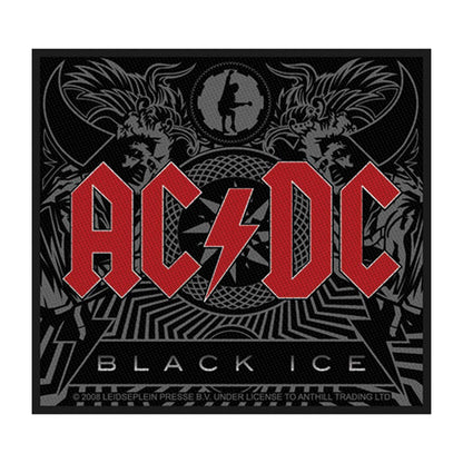 AC/DC ACDC Black Ice Album Cover Art Hard Rock Music Woven Sew On Applique Patch