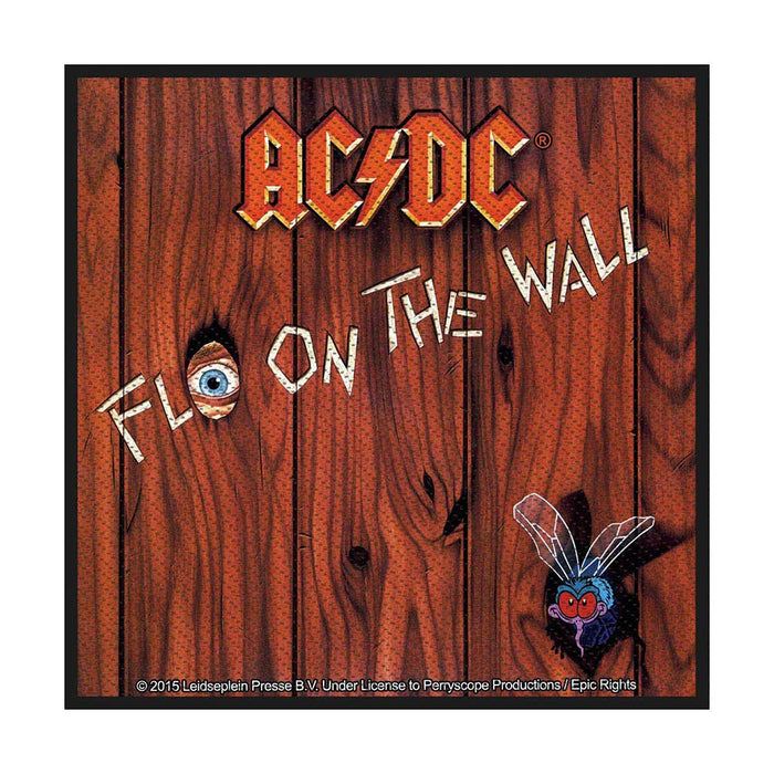 Ac/Dc Patch Fly On The Wall Album Cover Official Black Woven (10Cm X 10Cm) Size 10 cm x 10 cm