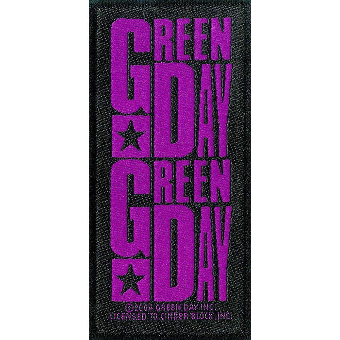 Green Day Men's Purple Logo Woven Patch Black